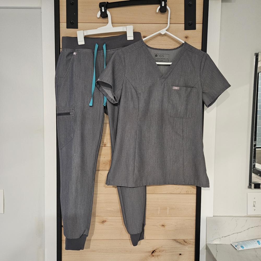 Figs XS Scrub Set Catarina Slim And Zamora Graphite Grey